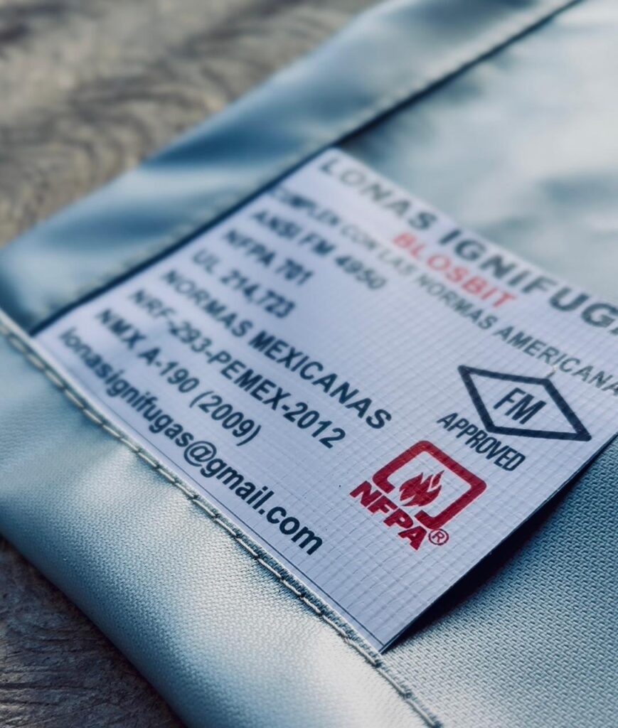 lona ignifuga certificada marca blosbit