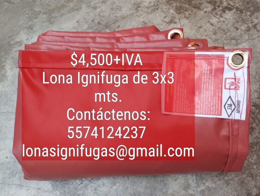 lona ignifuga de 3x3 metros