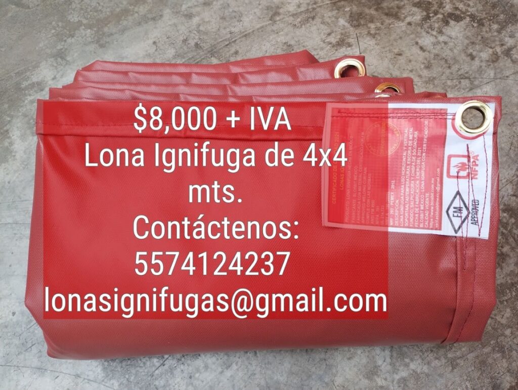 lona ignifuga de 4x4 metros