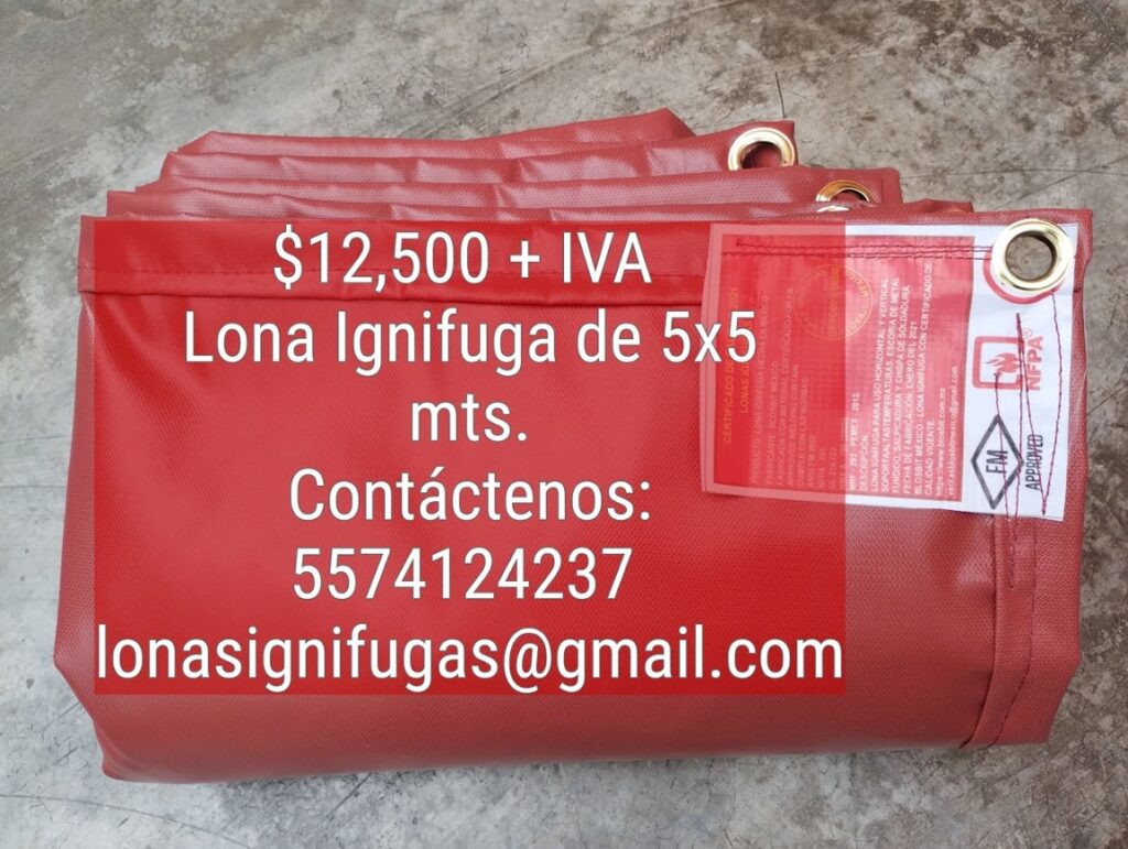 lona ignifuga de 5x5 metros