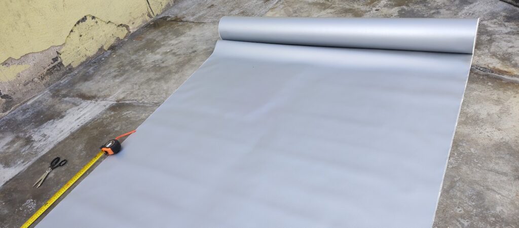 lona ignifuga en color gris