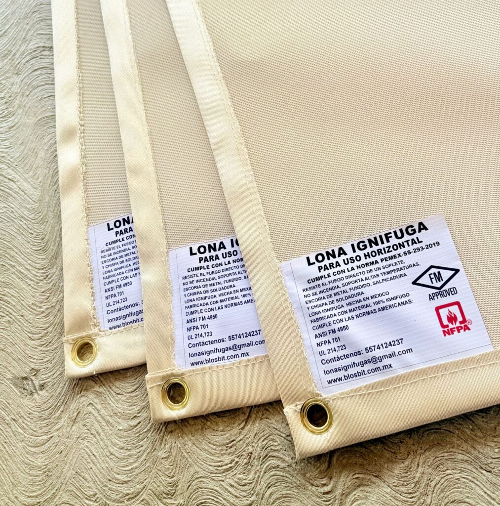 lona ignifuga grado 2 para uso horizontal